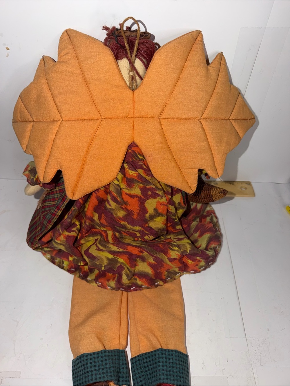 Vintage Primitive Autumn Angel Cloth Doll Fall Harvest Thanksgiving Decor 22" - Picture 7 of 11